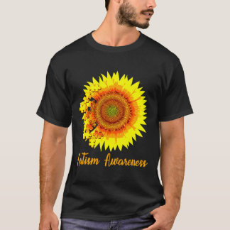 Autism Awareness Sunflower Puzzle Pieces T-Shirt