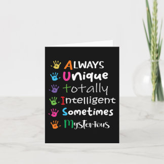 AUTISM AWARENESS Support Autism Kids for Mom Dad 1 Card