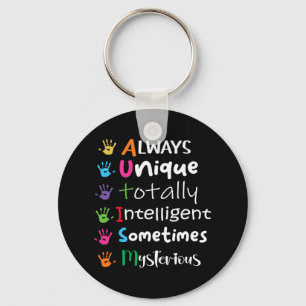 Autism Awareness Support Autism Kids For Mom Dad 1 Keychain