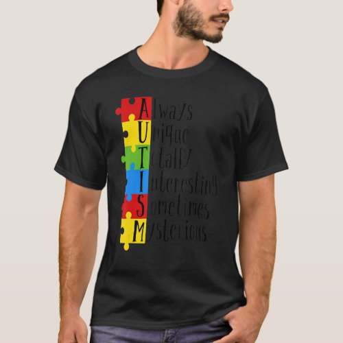 Autism Awareness Support Autism Kids For Mom Dad 1 T_Shirt