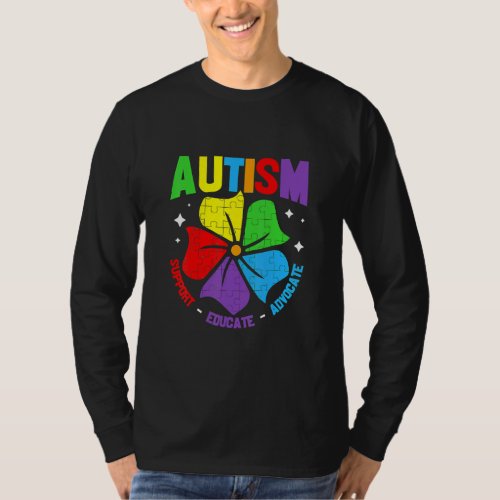 Autism Awareness Support Autism Kids For Mom Dad 4 T_Shirt
