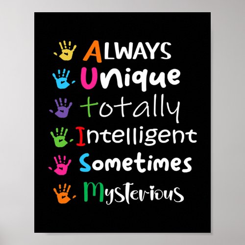 AUTISM AWARENESS Support Autism Kids For Mom Dad  Poster