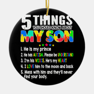 Autism Awareness Support Autism Son Kids for Mom Ceramic Ornament