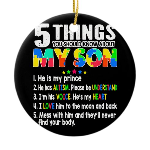 Autism Awareness Support Autism Son Kids for Mom Ceramic Ornament
