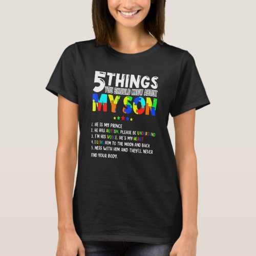 Autism Awareness Support Autism Son Kids For Mom D T_Shirt