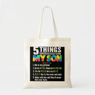 Autism Awareness Support Autism Son Kids for Mom D Tote Bag