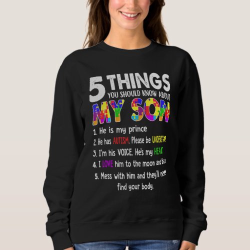 Autism Awareness Support Autism Son Kids Mom Dad Sweatshirt