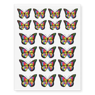 Autism Awareness Support Butterfly Puzzle Temporary Tattoos