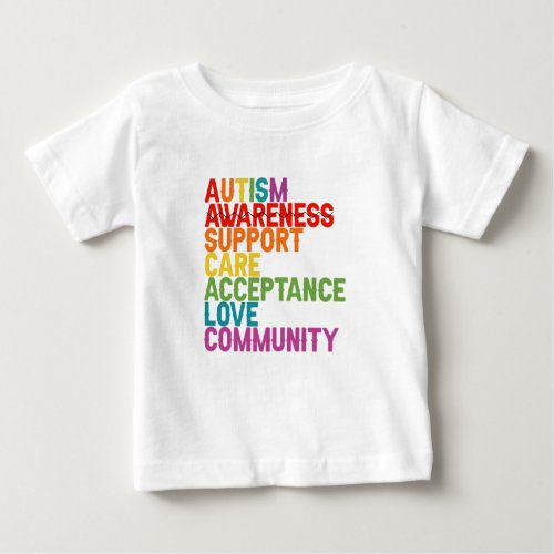 Autism Awareness Support Care Acceptance Ally Gift Baby T_Shirt