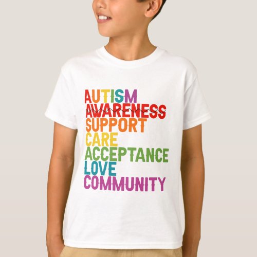 Autism Awareness Support Care Acceptance Ally Gift T_Shirt