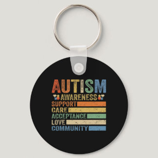 Autism Awareness Support Care Acceptance for women Keychain