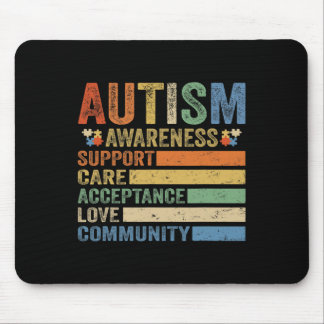 Autism Awareness Support Care Acceptance for women Mouse Pad