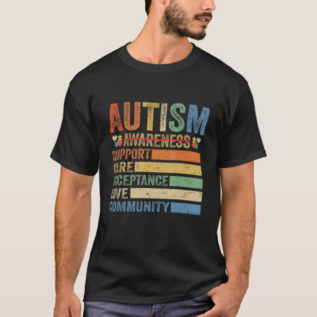 Autism Awareness Support Care Acceptance for women T-Shirt (Front)