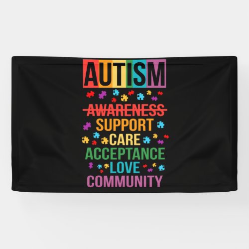 Autism Awareness Support Care Acceptance Love Banner