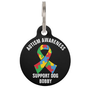 Autism Awareness Support Dog Personalized Pet ID Tag