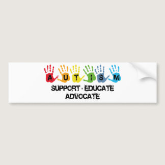 Autism Awareness : Support Educate Advocate Bumper Sticker