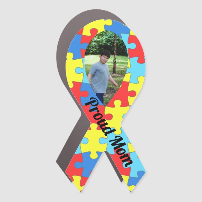 Autism Awareness Support Photo Portrait Car Magnet (Front)