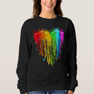 Autism Awareness Support Rainbow Autism Puzzle Hea Sweatshirt