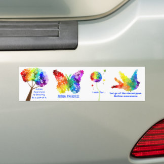 Autism Awareness Support Rainbow Puzzle Designs Bumper Sticker