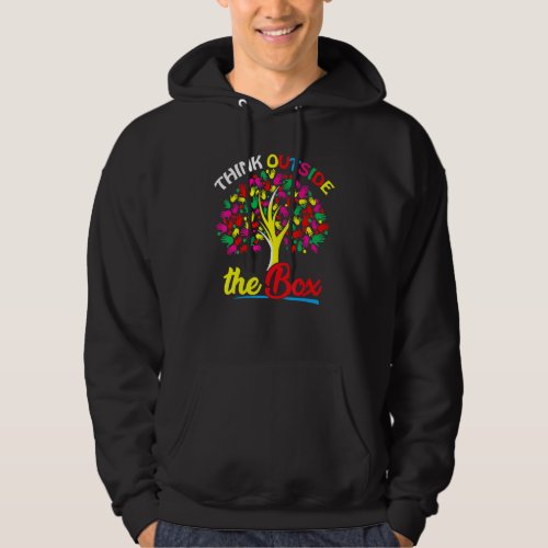 Autism Awareness Support Think Outside The Box Tre Hoodie