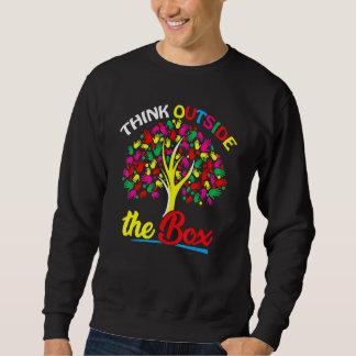 Autism Awareness Support Think Outside The Box Tre Sweatshirt
