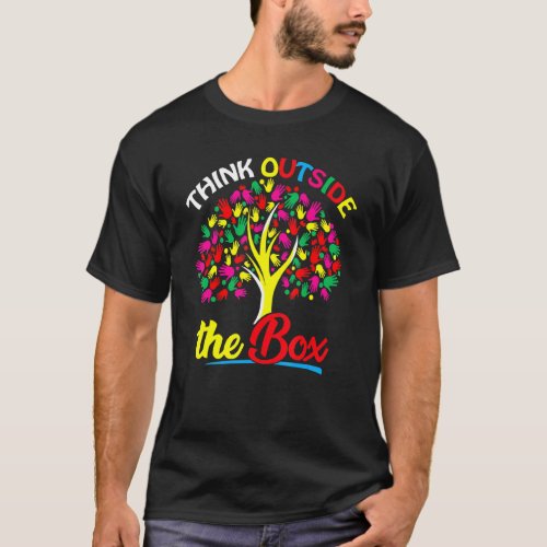 Autism Awareness Support Think Outside The Box Tre T_Shirt