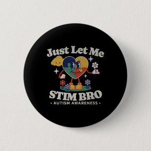 Autism Awareness Supportive Stimming Cute Butterfl Button