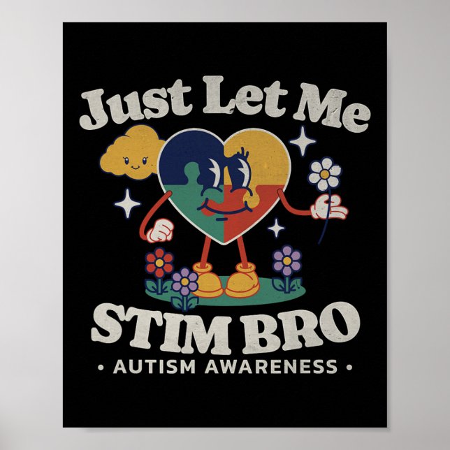 Autism Awareness Supportive Stimming Cute Butterfl Poster (Front)