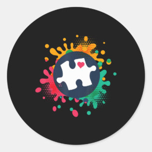 Autism Awareness T-Shirt1 Classic Round Sticker