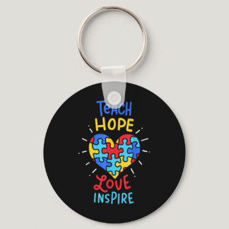 Autism Awareness Teach Hope Love Inspire Teacher Keychain