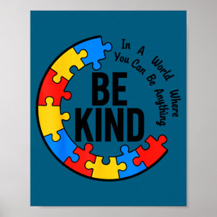 Autism awareness teacher be kind why fit in doctor poster