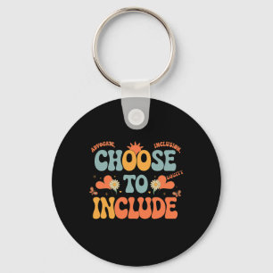 Autism Awareness Teacher - Choose To Include  Keychain
