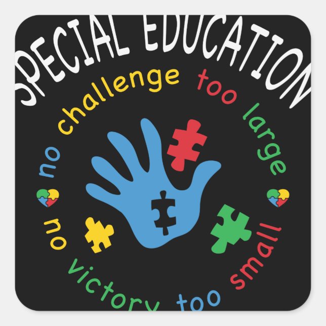 Autism Awareness Teacher Education Square Sticker (Front)