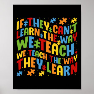 Autism Awareness Teacher Puzzle Pieces Quote For E Poster