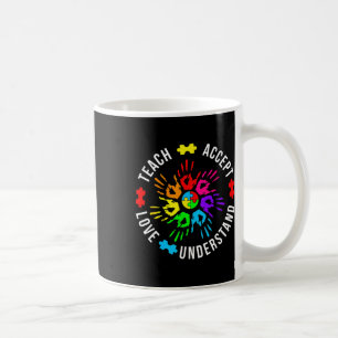Autism Awareness Teacher Puzzle Teach Accept Under Coffee Mug