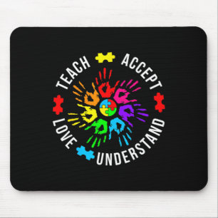 Autism Awareness Teacher Puzzle Teach Accept Under Mouse Pad
