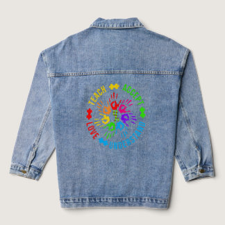 Autism Awareness Teacher  Teach Accept Understand  Denim Jacket