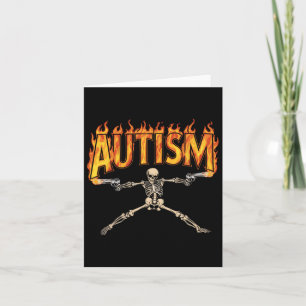Autism Awareness Tee Autism Skeleton Meme  Card