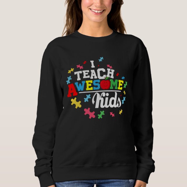 Autism Awareness Tees  I Teach Awesome Kids (Front)