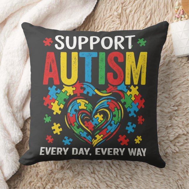Autism awareness throw pillow (Blanket)