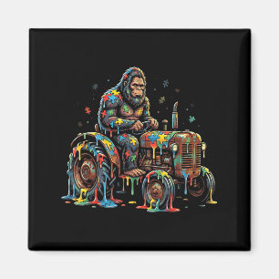 Autism awareness tractor puzzle autistic bigfoot magnet