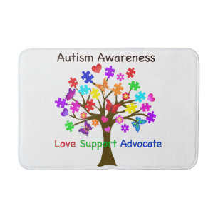Autism Awareness Tree Bathroom Mat