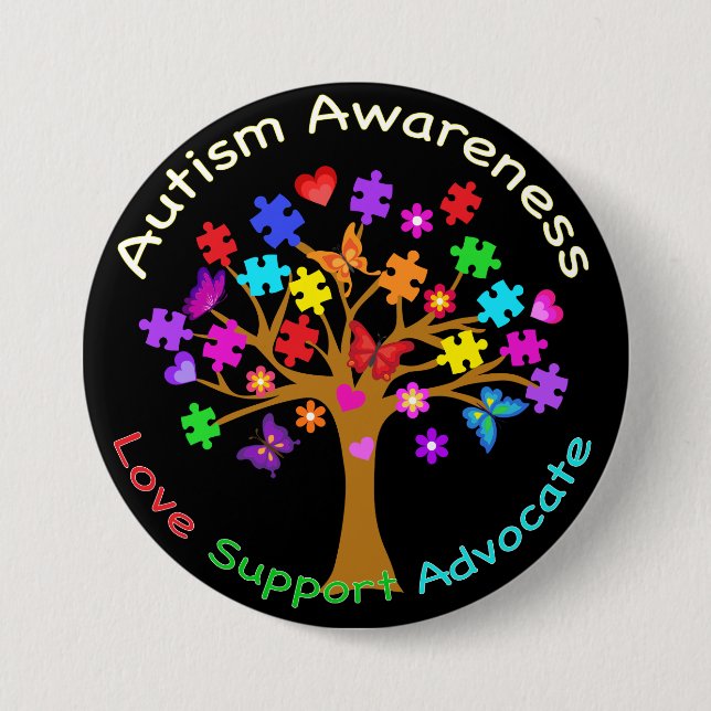 Autism Awareness Tree Button (Front)