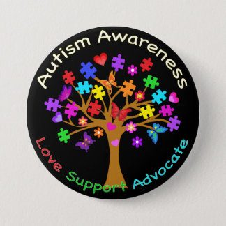 Autism Awareness Tree Button