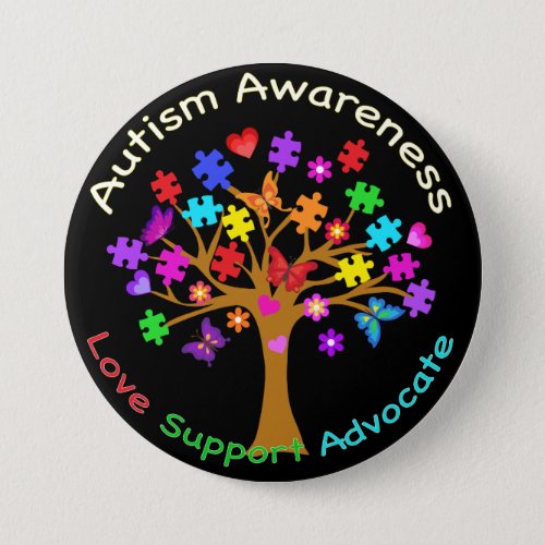 Autism Awareness Tree Button