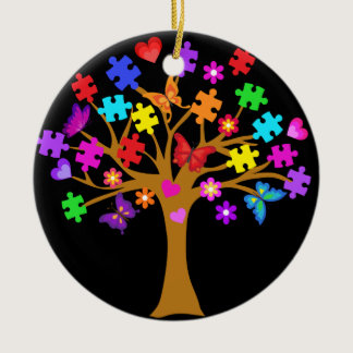 Autism Awareness Tree Ceramic Ornament