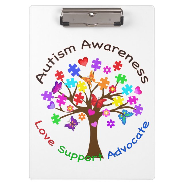 Autism Awareness Tree Clipboard (Front)