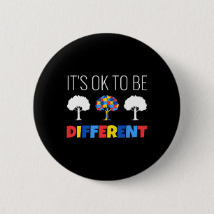 Autism Awareness Tree It’s Ok To Be Different Button