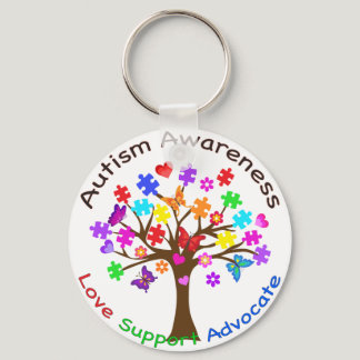 Autism Awareness Tree Keychain