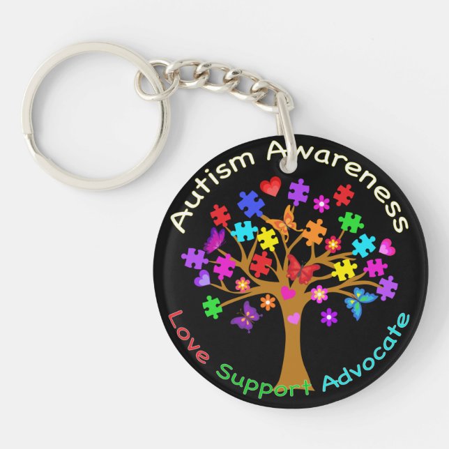 Autism Awareness Tree Keychain (Front)